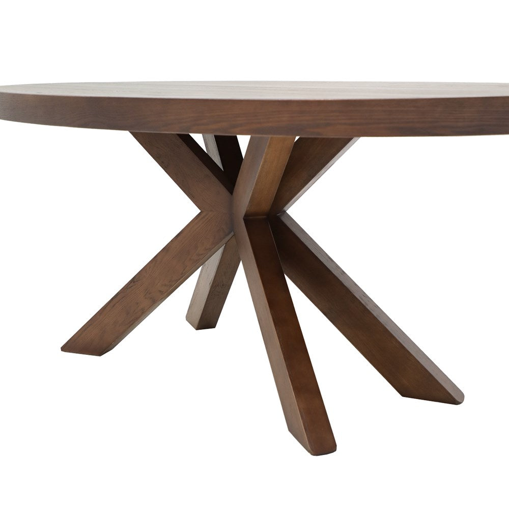 Stella Oval Dining Table - 190cm - Walnut Brown