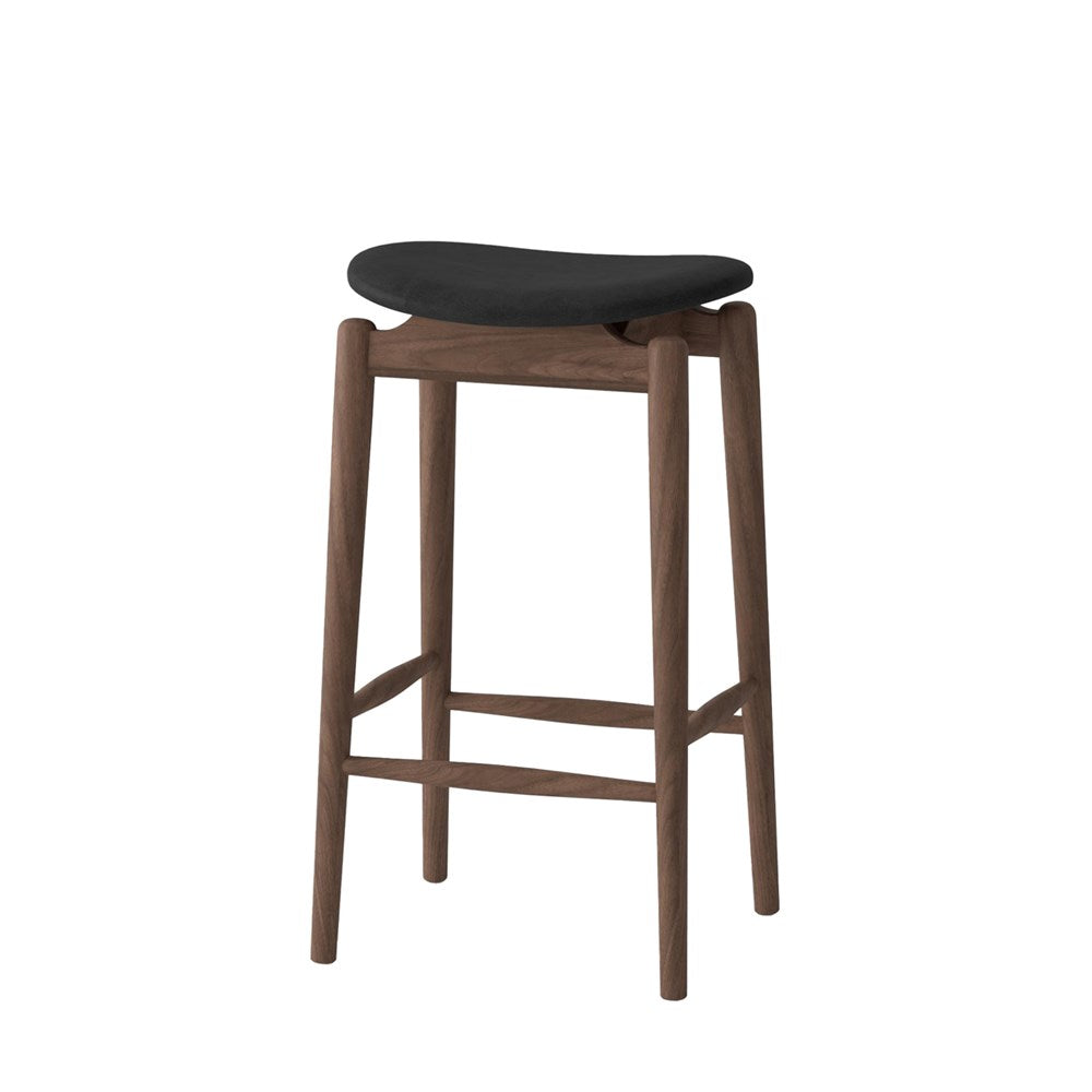 Oslo Barstool - Ash Walnut/Black Leather