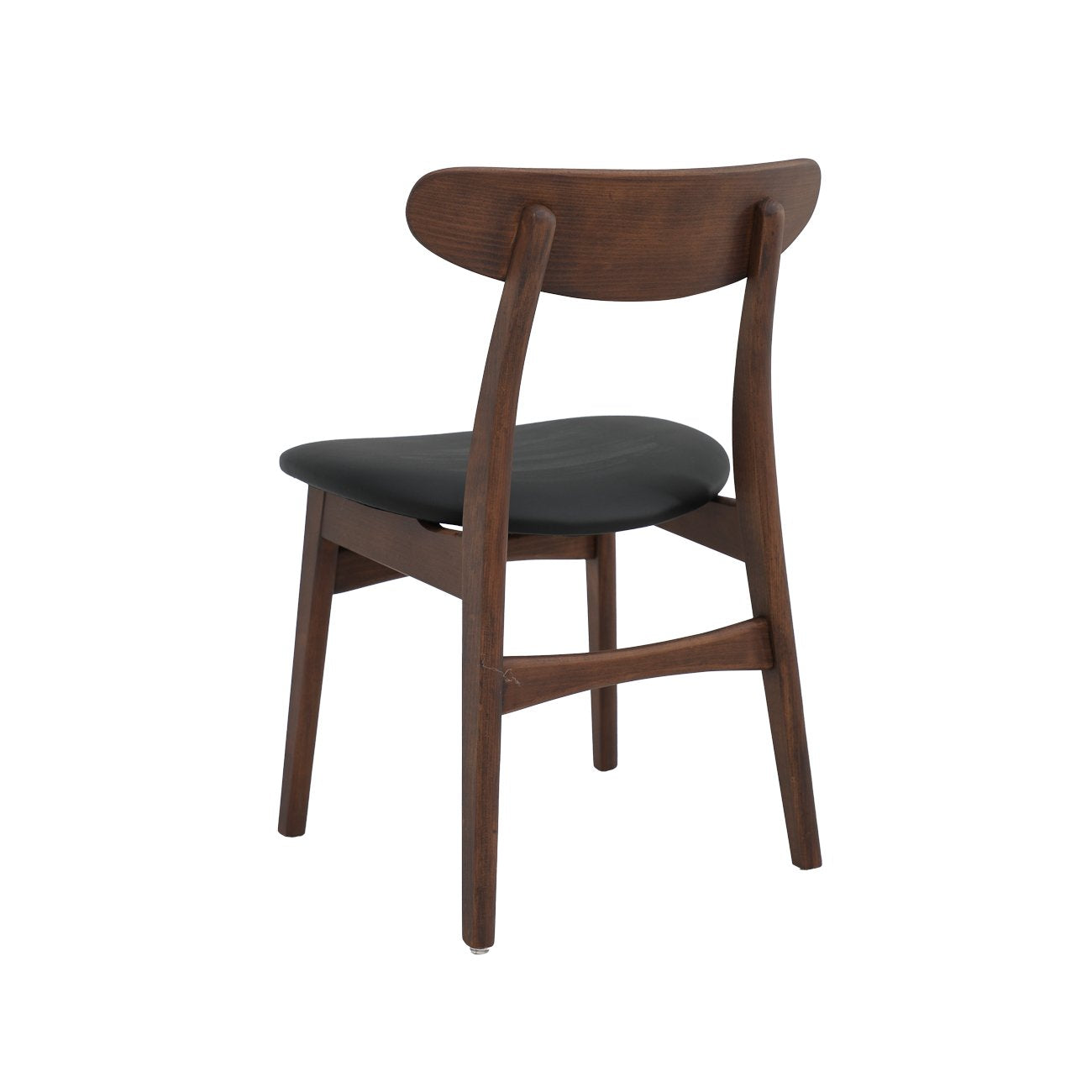 Alesund Dining Chair - Ash Walnut Frame / Black PU leather