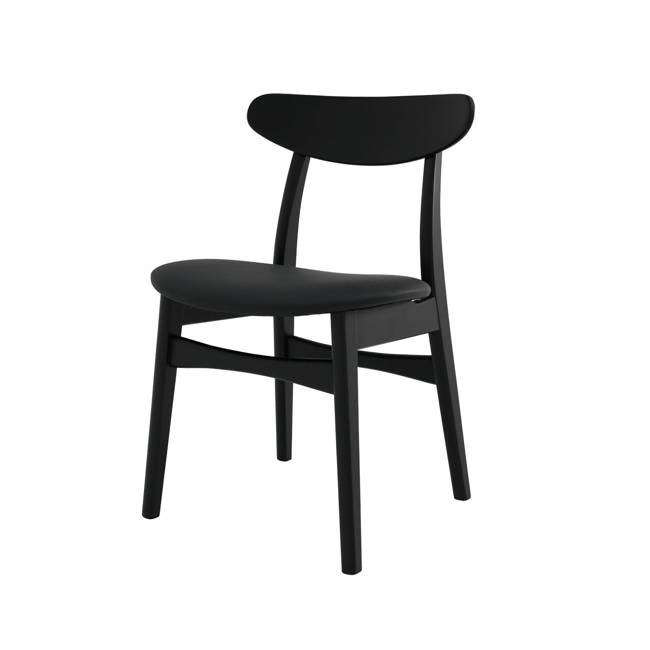 Alesund Dining Chair - Ash Black Frame / Black PU Leather