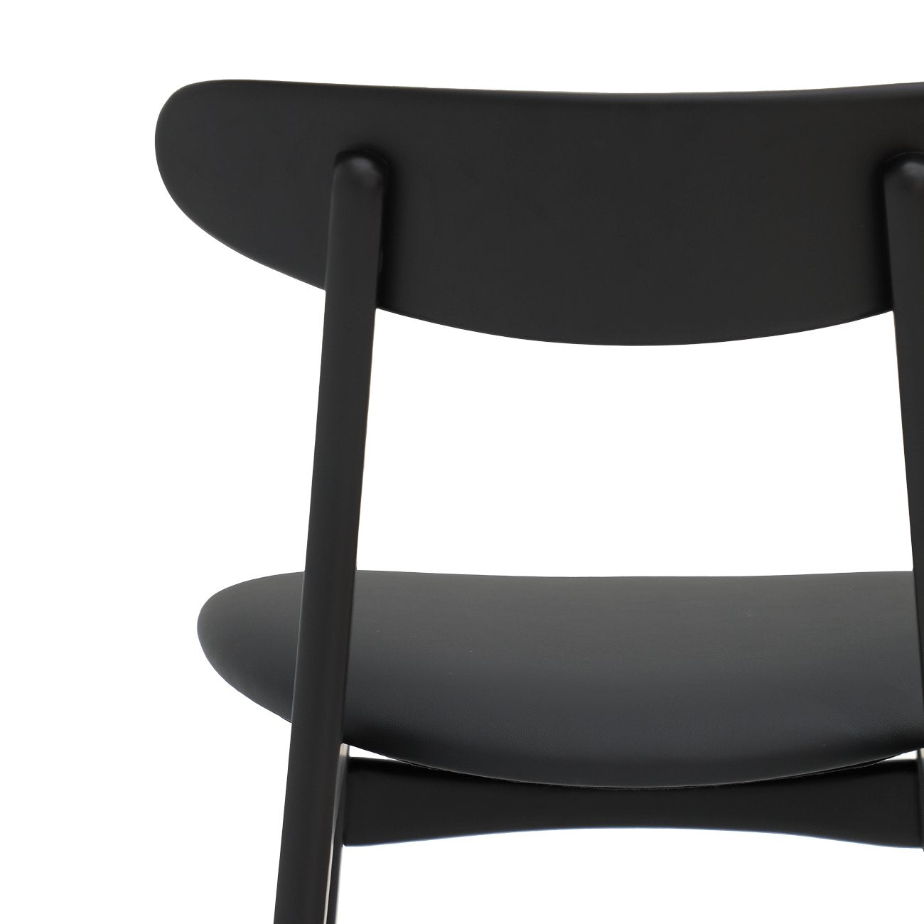 Alesund Dining Chair - Ash Black Frame / Black PU Leather