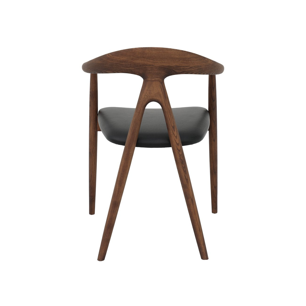 Bodo Dining Chair - Ash Walnut Frame / Black Leather