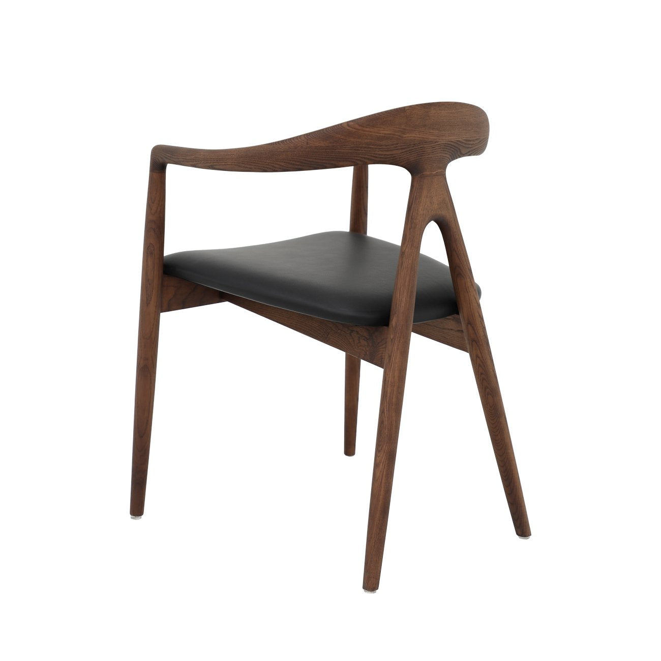 Bodo Dining Chair - Ash Walnut Frame / Black Leather