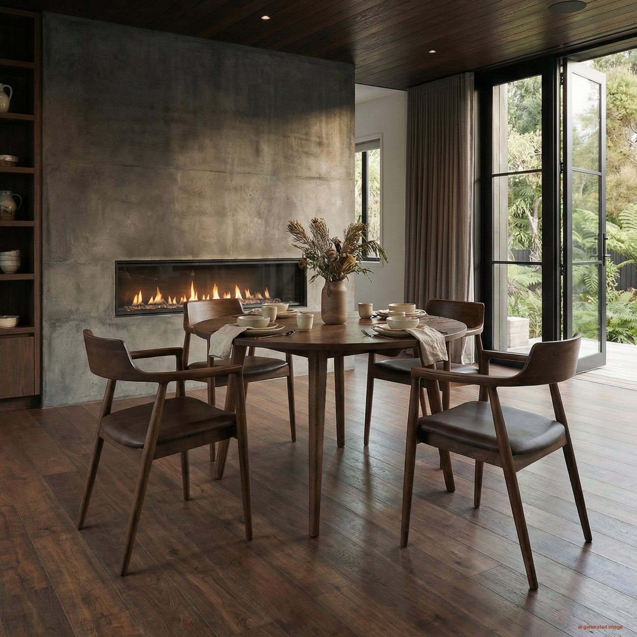 Vaasa Round Oak Dining Table - 120cm - Walnut Brown