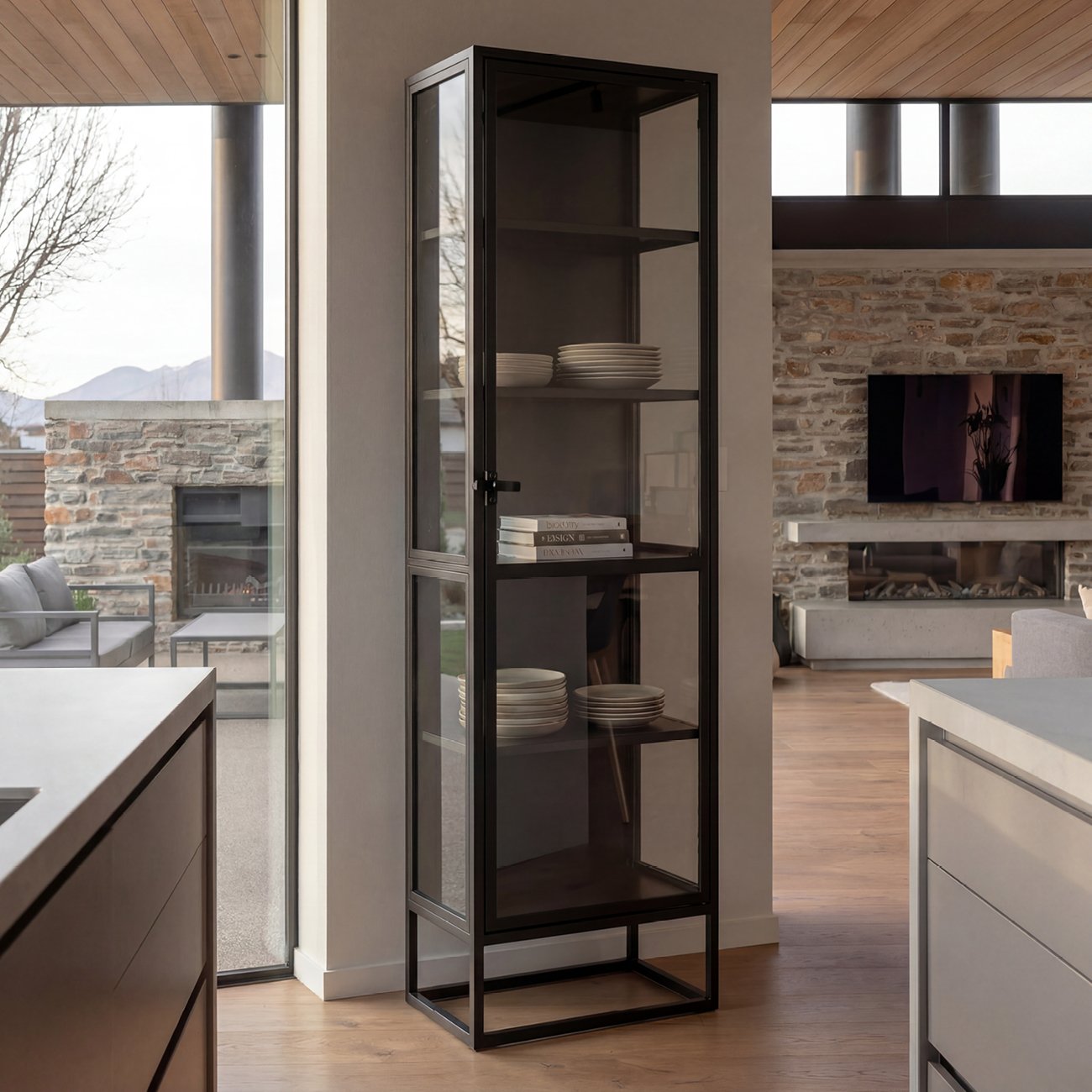 Carson Metal Display Cabinet - Narrow