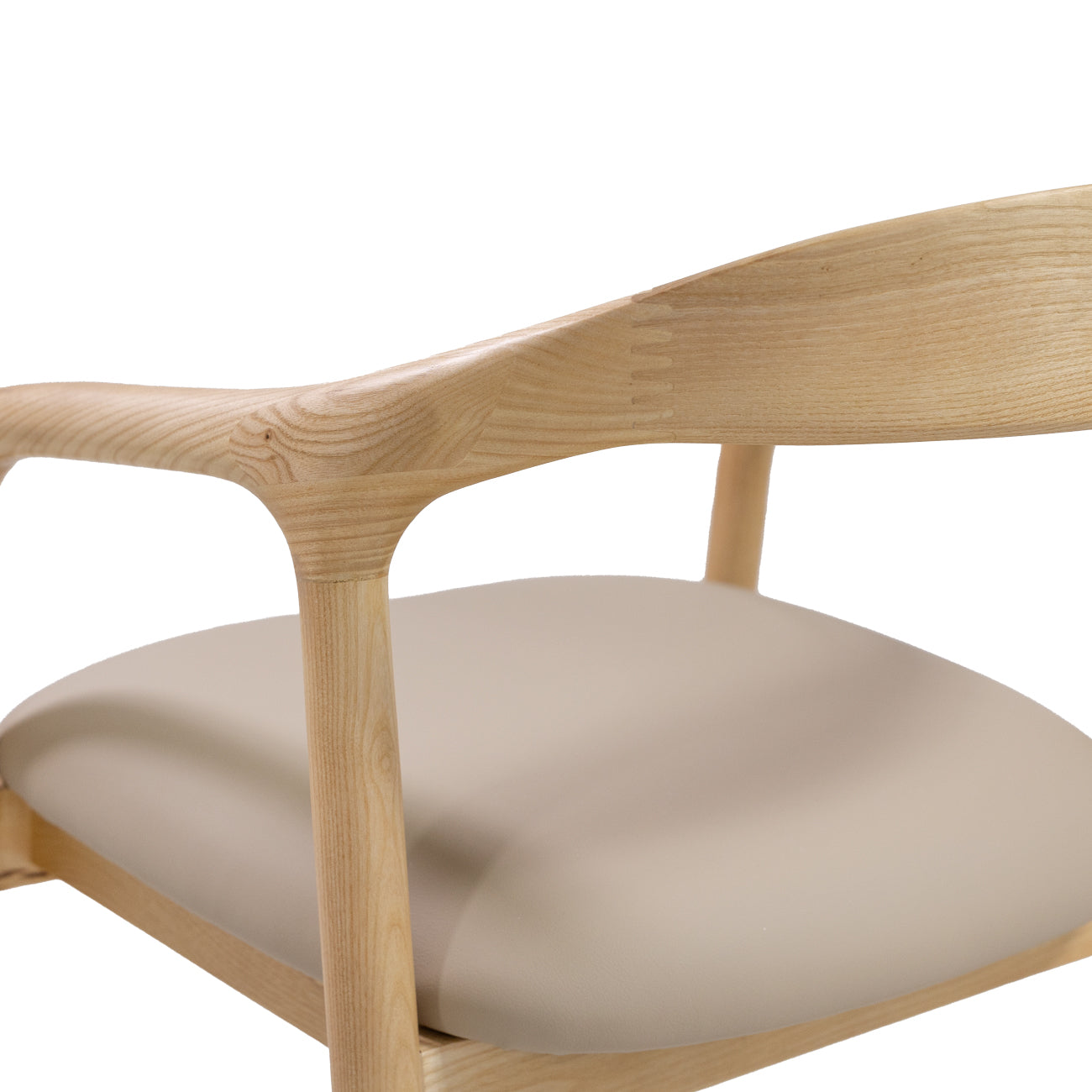 Maggie Dining Chair - Natural Frame / Beige Leather