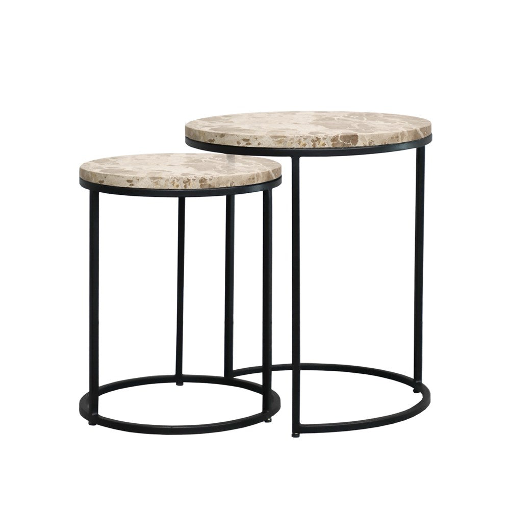 Monaco Nesting Side Table Set - Beige