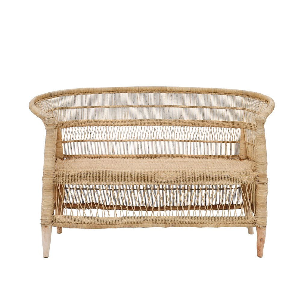 Malawi Cane Lounge Chair 2 Seater - Natural