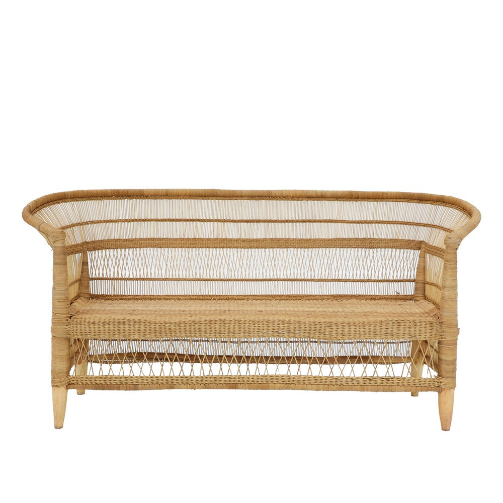 Malawi Cane Lounge Chair 3 Seater - Varnished
