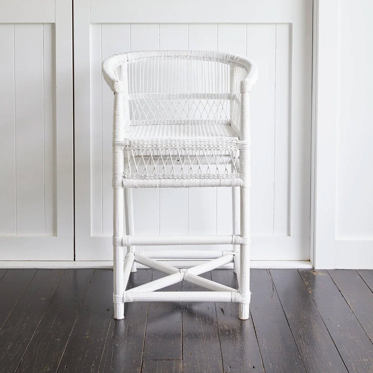 Malawi Cane Counter Stool - 71cm - White