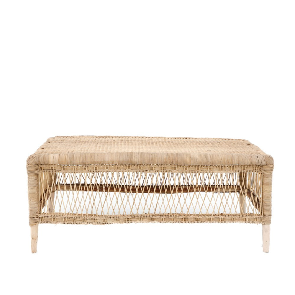Malawi Cane Fancy Bench/Coffee Table - 100cm - Natural