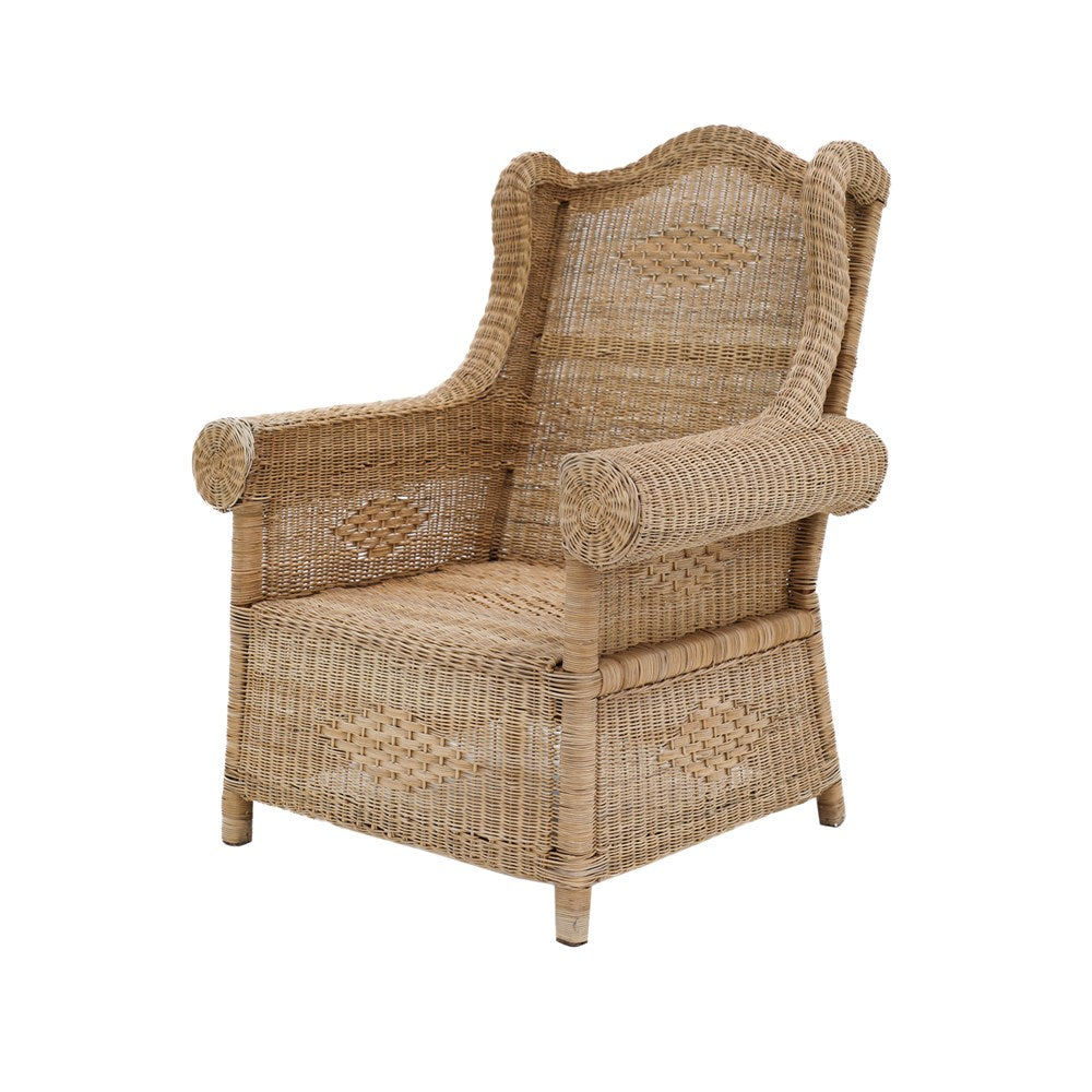 Malawi Cane Wingback Armchair - Natural