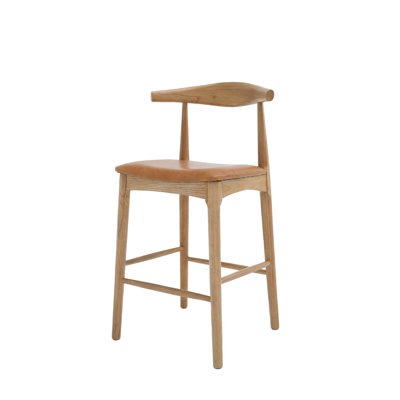 Bowen Barstool - 65cm - Natural Frame / Tan Leather