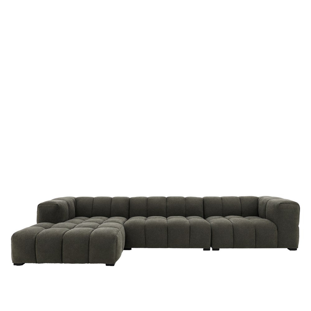 Manhattan Modular LH Sofa 3 Piece - Smoked Olive