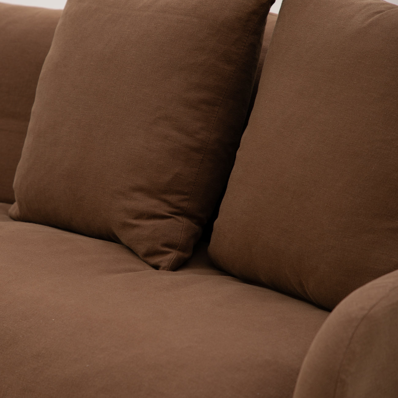 Eden 3 Seater Slipcover Sofa - Mocha