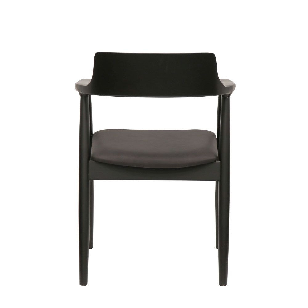 Ealing Dining Chair - Black Frame/Black Leather