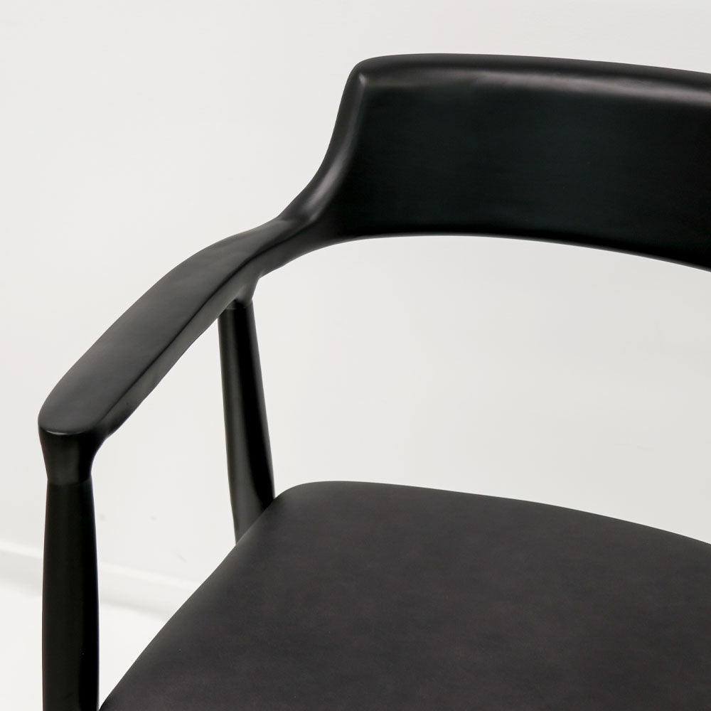 Ealing Dining Chair - Black Frame/Black Leather