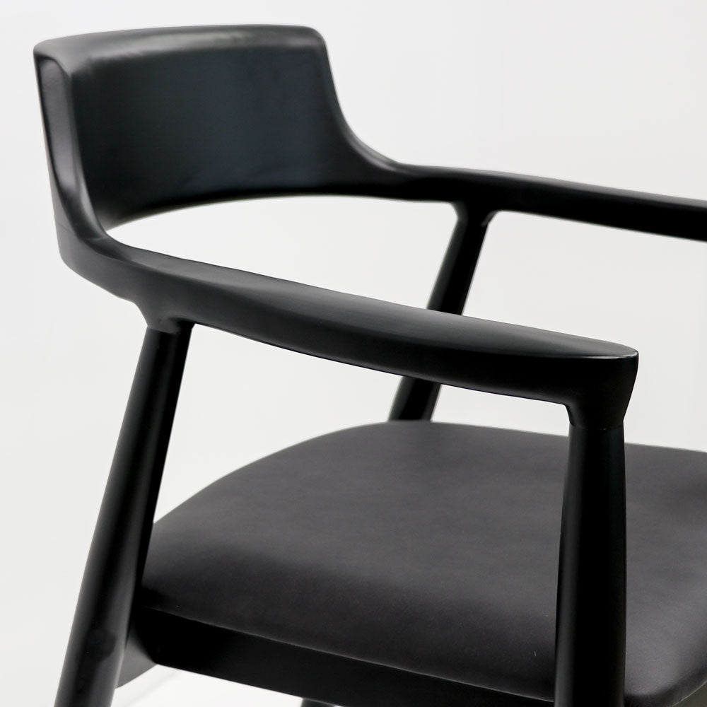 Ealing Dining Chair - Black Frame/Black Leather