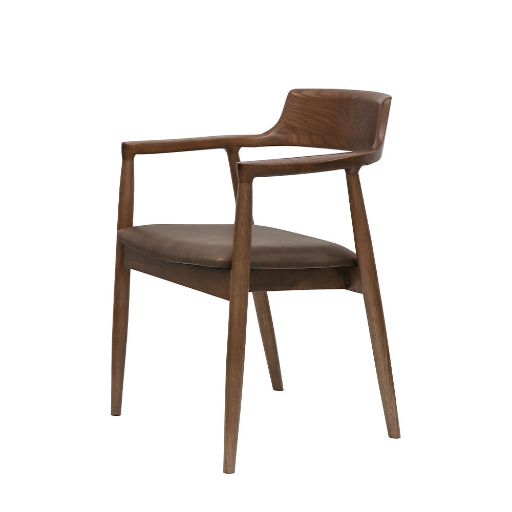 Ealing Dining Chair - Brown Frame/Brown Leather