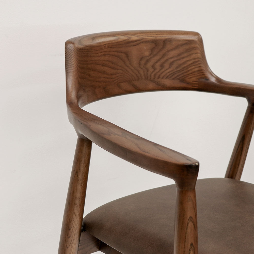 Ealing Dining Chair - Brown Frame/Brown Leather