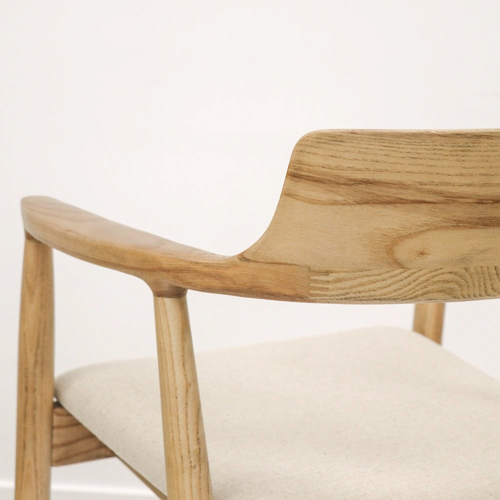 Ealing Dining Chair - Natural Frame/Linen Seat