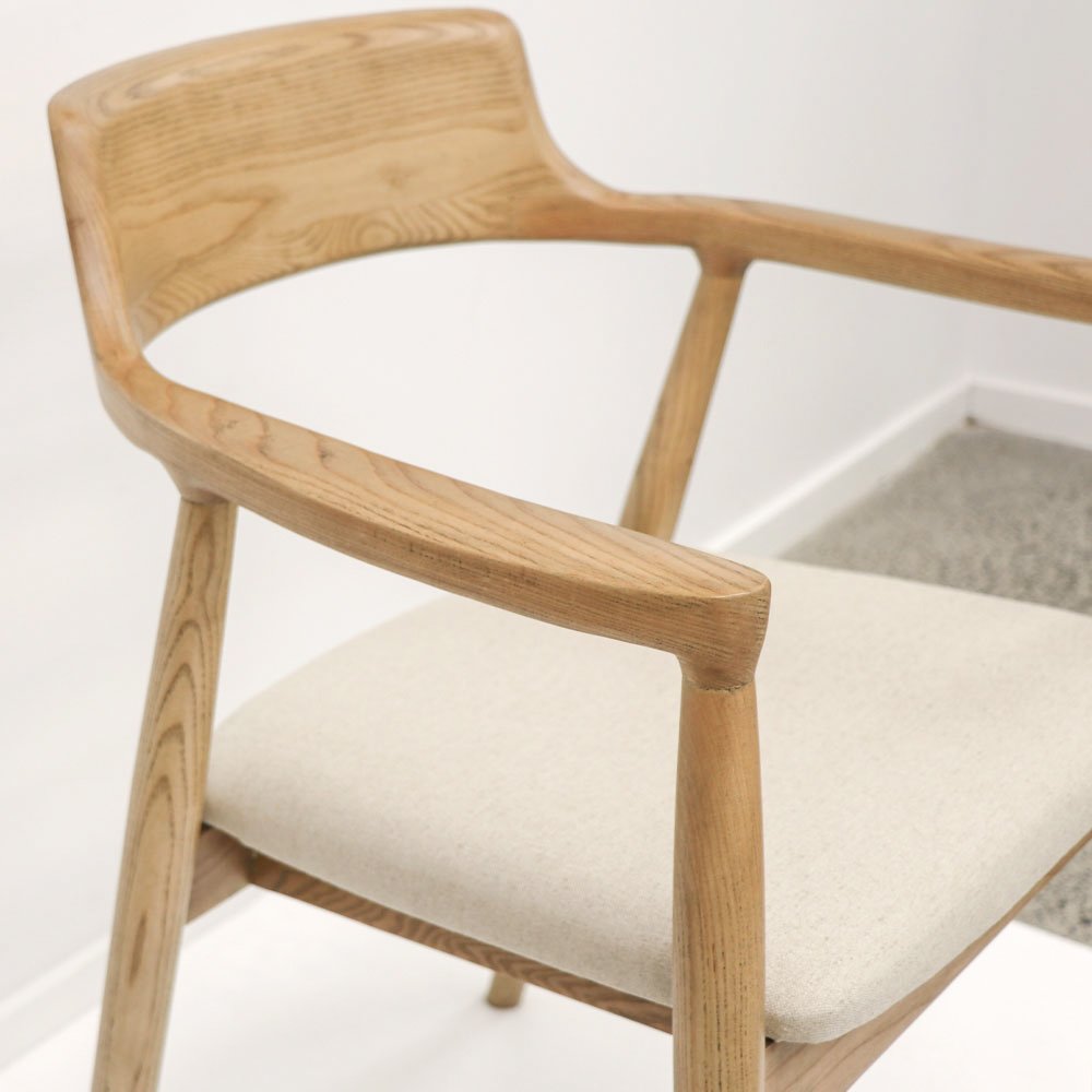Ealing Dining Chair - Natural Frame/Linen Seat