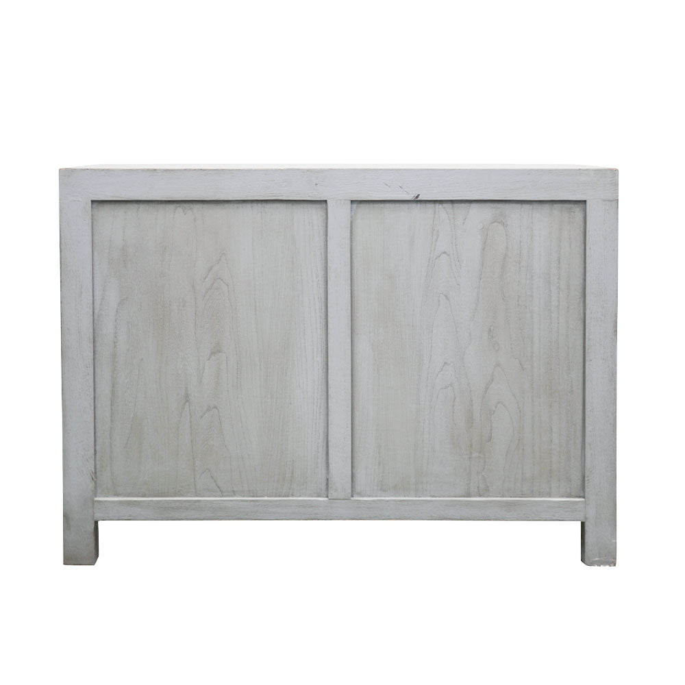 Oriental Painted Dresser 6 Drawer Vintage Grey