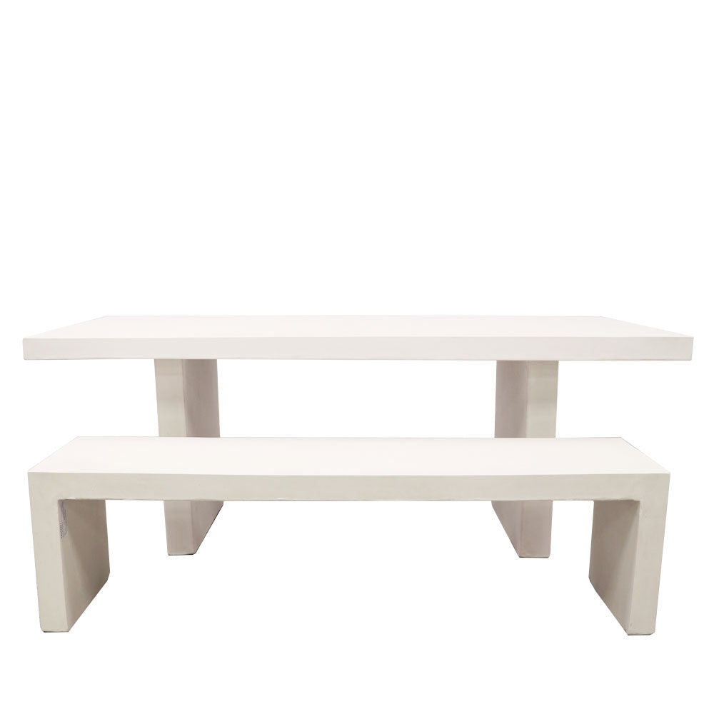 Palma Outdoor Concrete Table - 200cm - Chalk