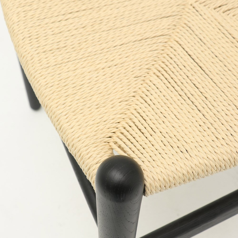 Joffre Dining Chair - Black / Natural Seat