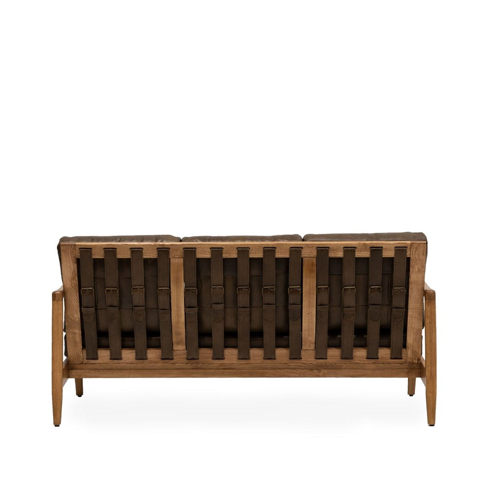 Reid 3 Seater Sofa - Brown Leather