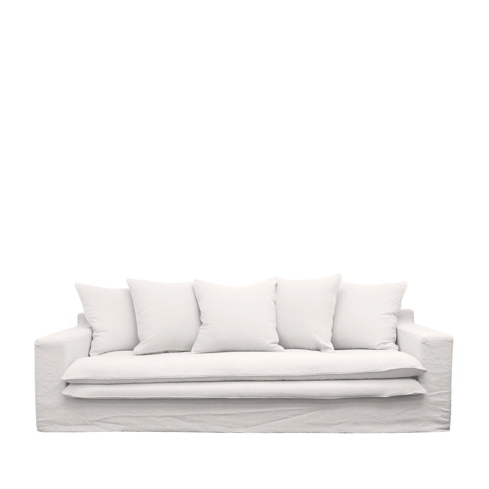 Keely Slipcover Sofa 3 Seater - White