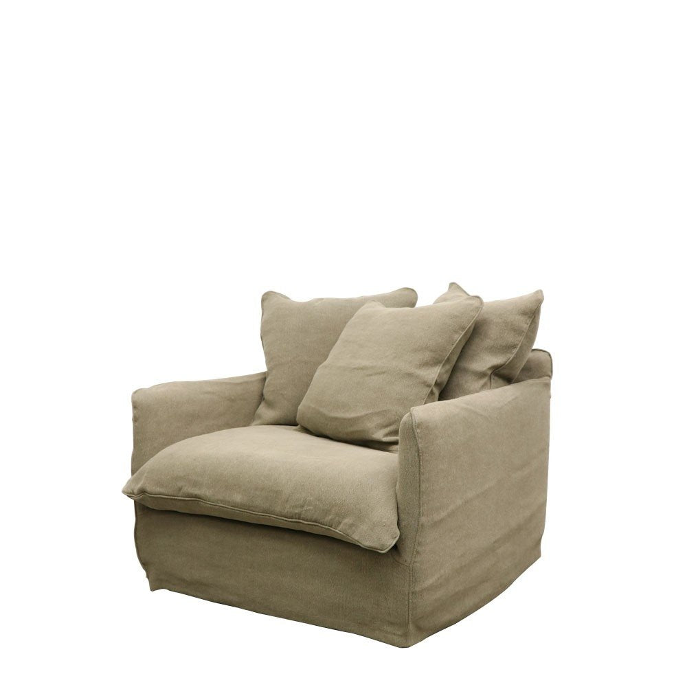 Lotus Slipcover Armchair Cover Set Only - Khaki