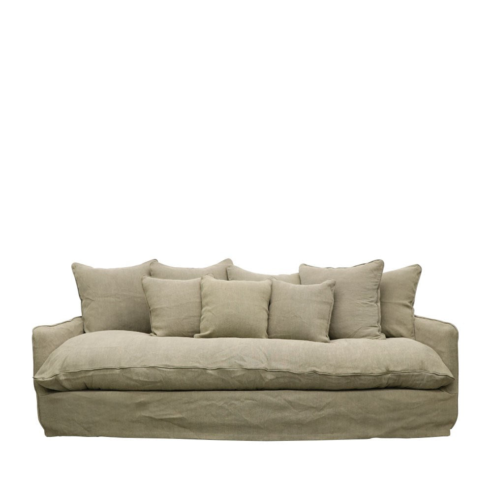 Lotus Slipcover Sofa 3 seater - Khaki