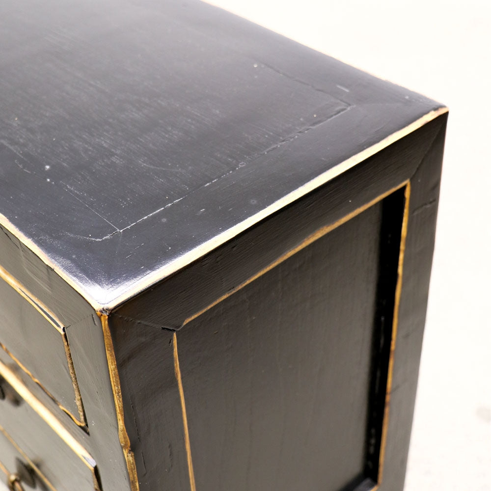 Oriental Painted Console - Petite, Vintage Black