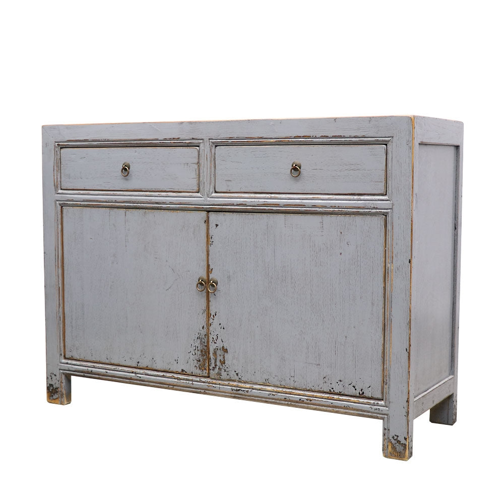 Oriental Painted 2 Door Sideboard - Vintage Grey
