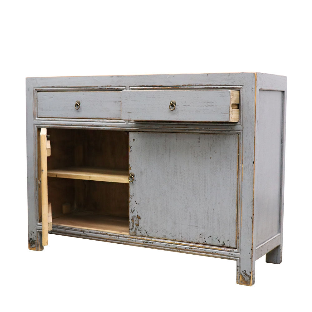 Oriental Painted 2 Door Sideboard - Vintage Grey