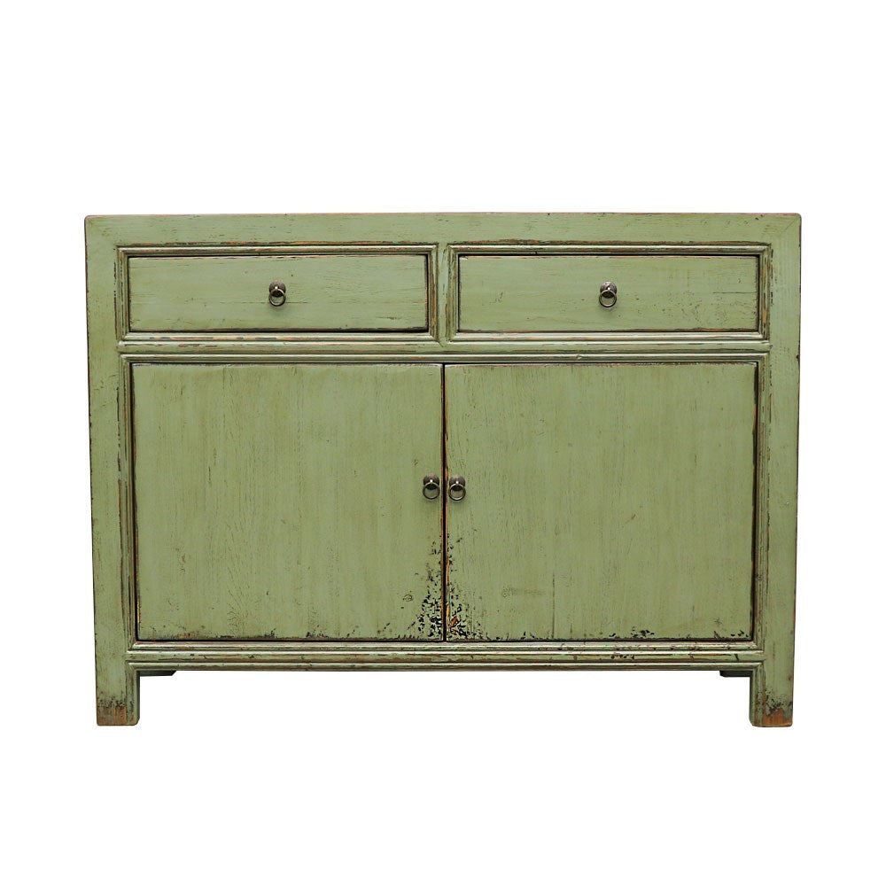 Oriental Painted 2 Door Sideboard - Vintage Green