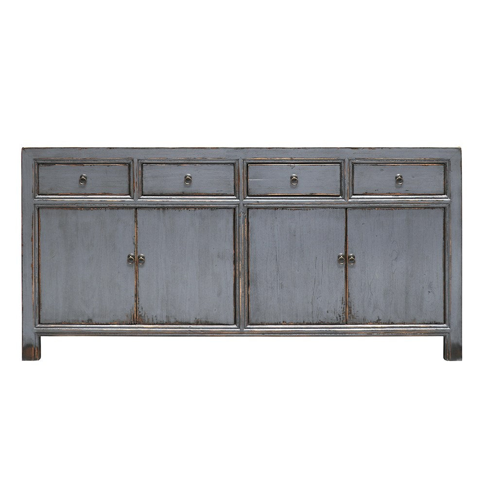 Oriental Painted 4 Door Sideboard - Vintage Grey