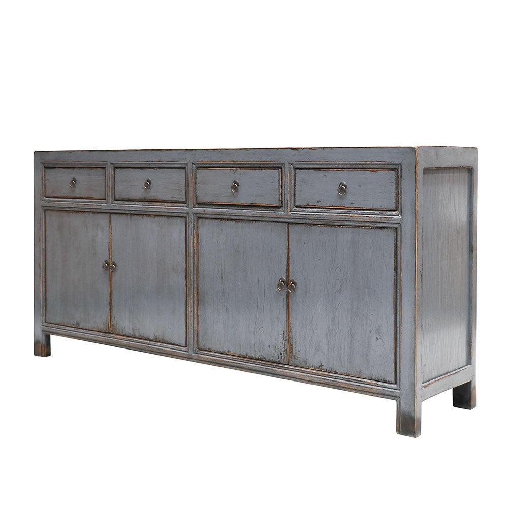 Oriental Painted 4 Door Sideboard - Vintage Grey