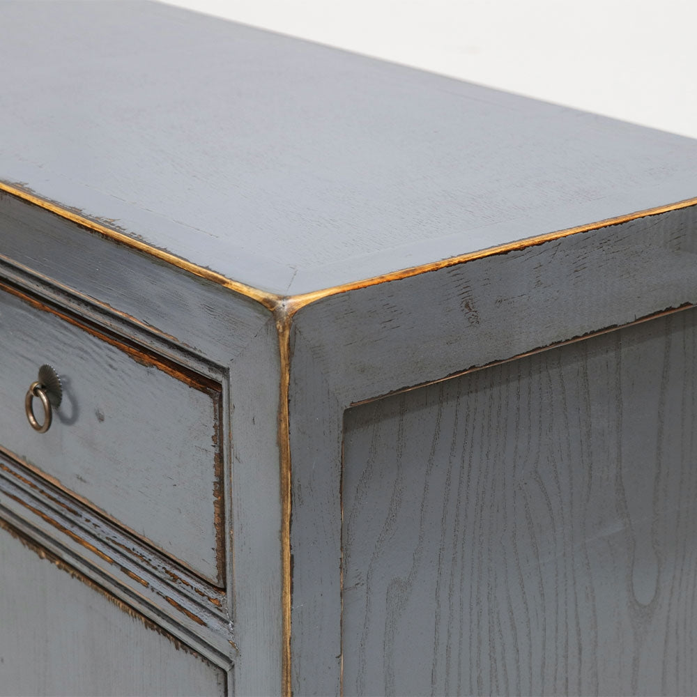Oriental Painted 4 Door Sideboard - Vintage Grey