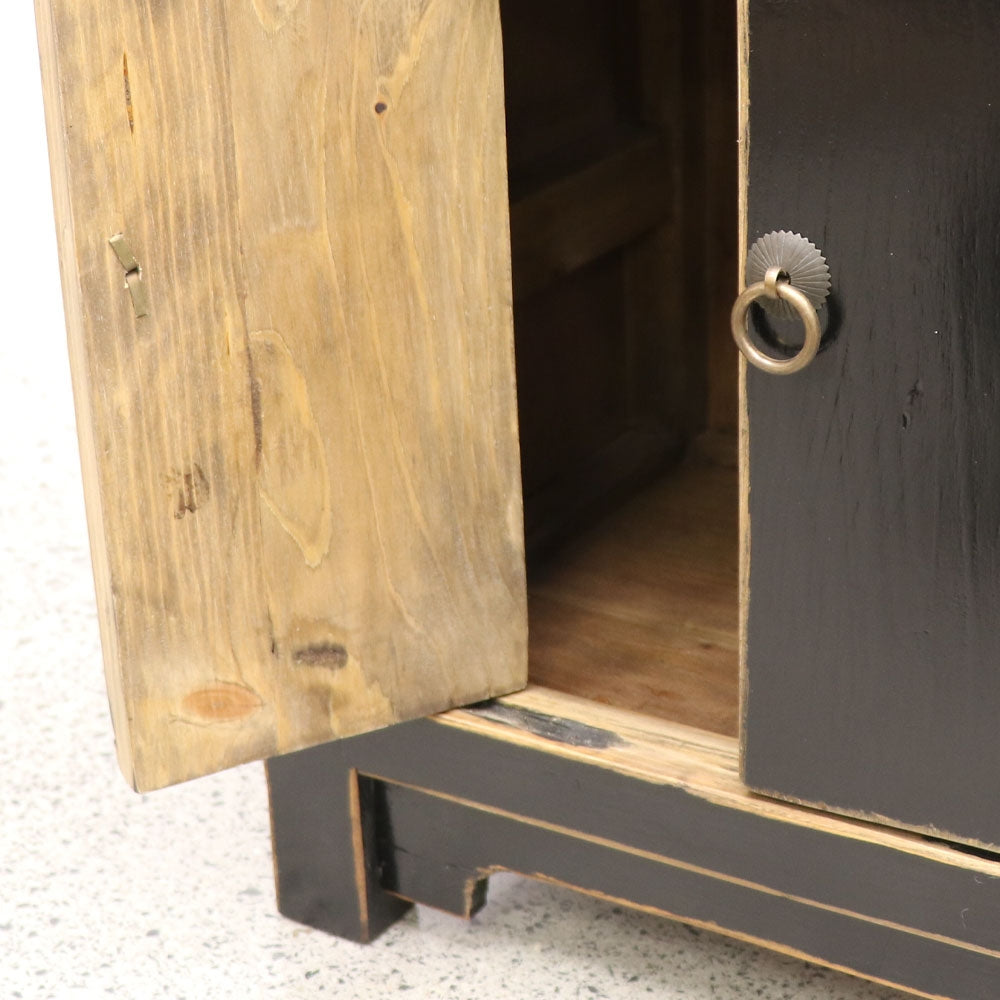 Oriental Painted Bedside - Vintage Black