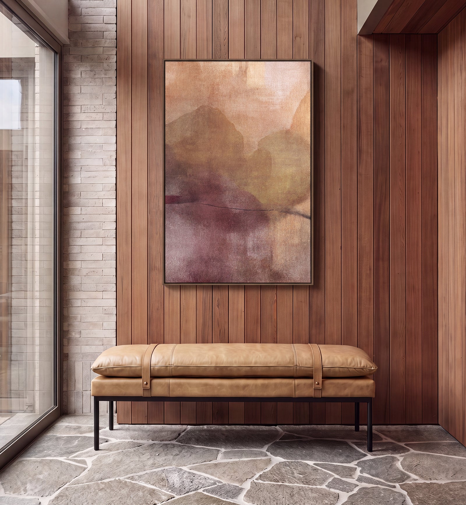 Baxter Leather Ottoman/Bench - Tan