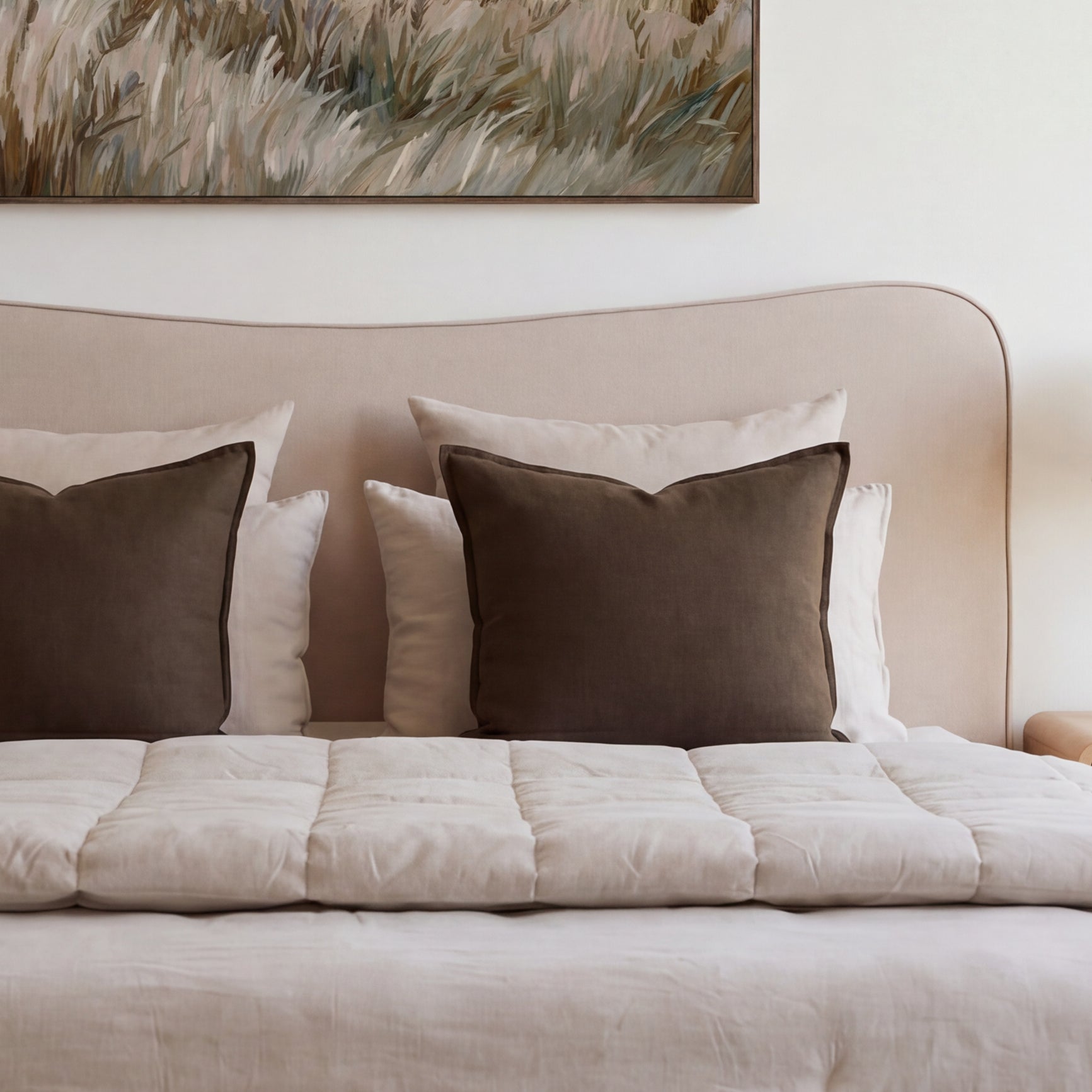 Harper Headboard Small/Queen - Beige