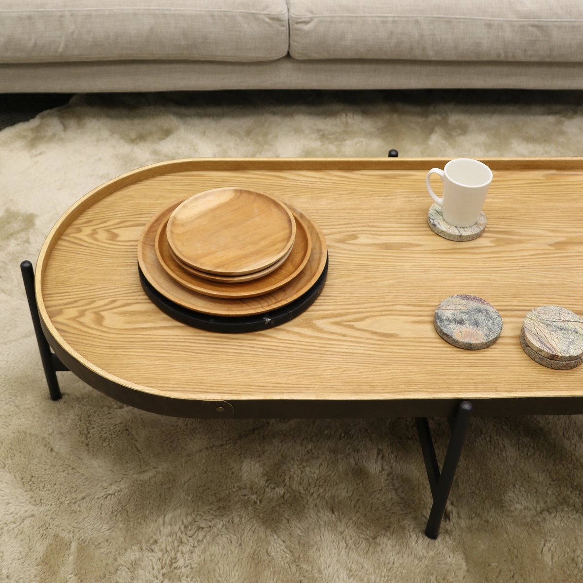 Haywood Oval Coffee Table - Light Ash