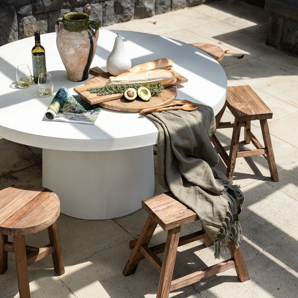 Milazzo Round Concrete Table - 150cm - Chalk