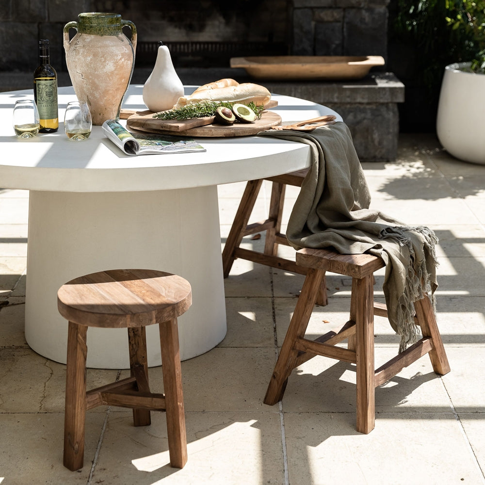 Milazzo Round Concrete Table - 150cm - Chalk