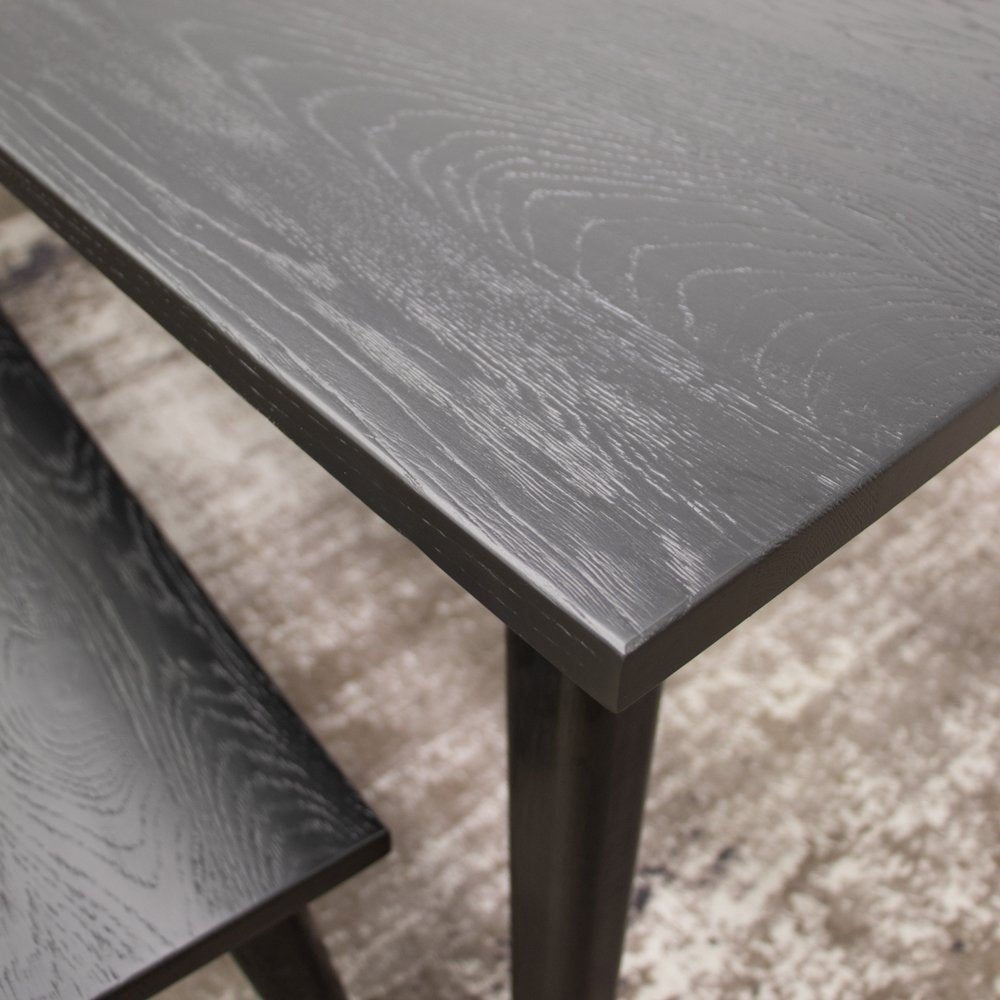 Vaasa Oak Bench - 118cm - Matte Black