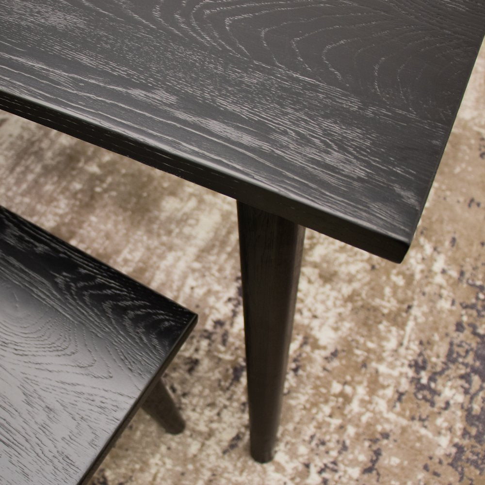 Vaasa Oak Dining Table - 180cm - Matte Black