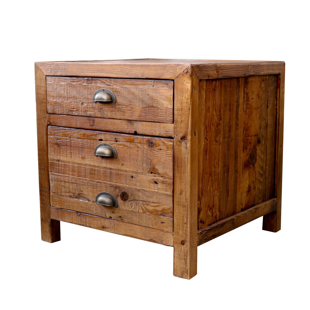 Printmaker Square Side Table - 2 Drawer