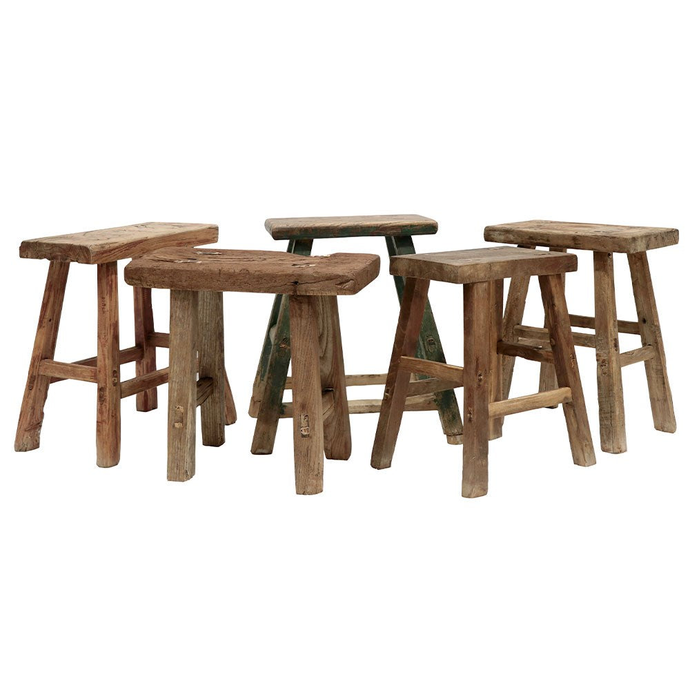 Original Wooden Rectangle Stool - Assorted